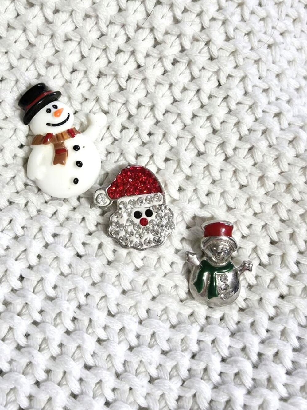 🎄 Holiday Snap Charm Trio – Snowmen & Santa!